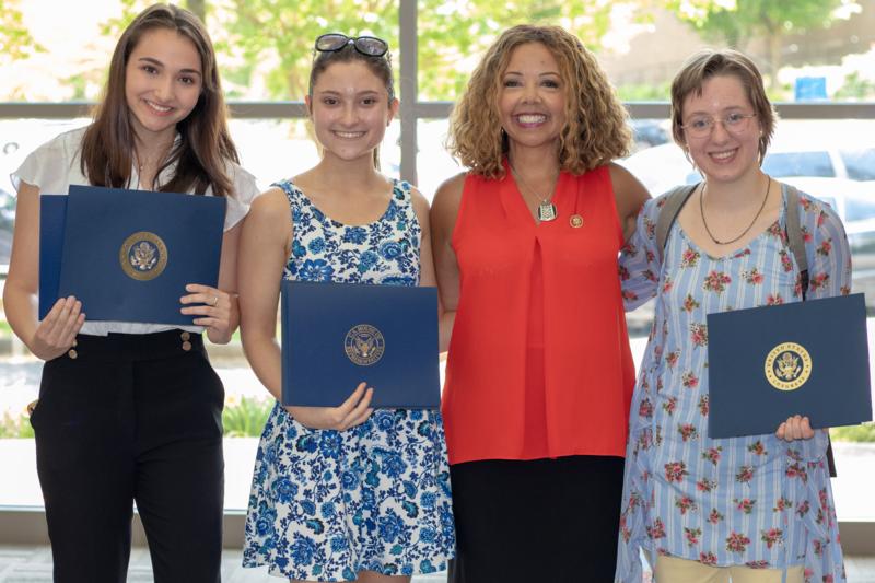 Rep. McBath with the Art Competition Winners