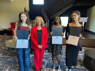Pictured from left to right: Madison Algier, Rep. McBath, Beruhe Fentahun, Whitney Yeboah